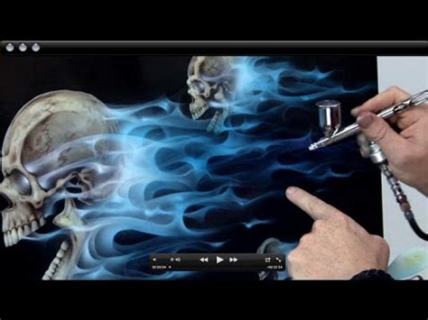 How To Airbursh Real Fire Skulls Realistic Blue Flames YouTube