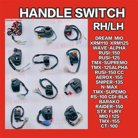 Motorcycle Parts Handle Switch Assy Lh For Xrm Mio Wave Alpha Rusi