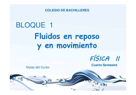 Pdf Fluidos En Reposo Y En Movimiento