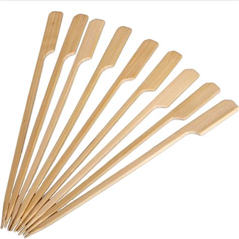 30Pcs 20cm Bamboo Skewers Paddle Sticks for BBQ Grill Kebab Barbecue ...