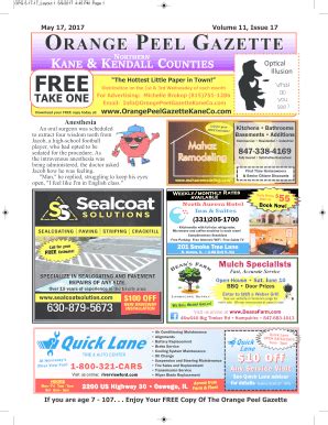 Fillable Online O Range P Eel G Azette Fax Email Print Pdffiller