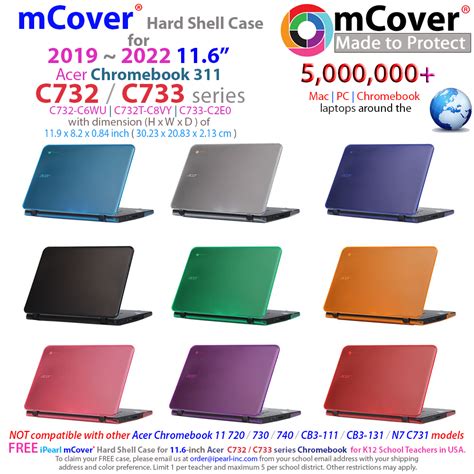 MCover Hard Shell Case For 2019 Acer Chromebook 11 C732 C733 Series