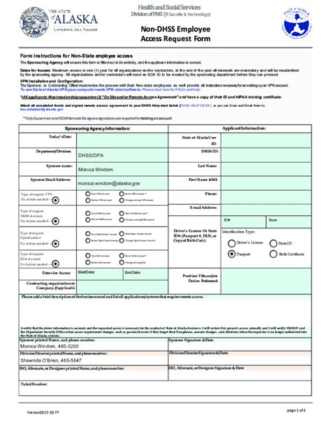 Fillable Online Dpaweb Hss State Ak Non Employee Access Request Form Mw