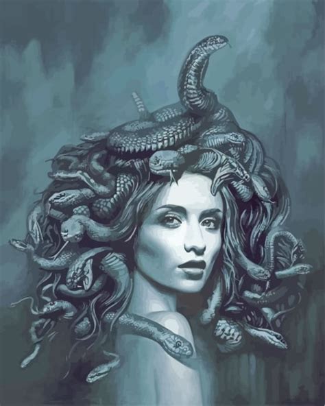 Black And White Medusa Paint By Numbers Numeral Paint Kit