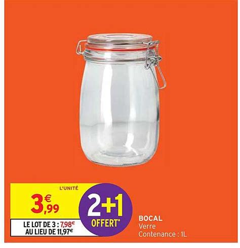 Promo Bocal Verre Contenance Chez Intermarch Hyper Icatalogue Fr