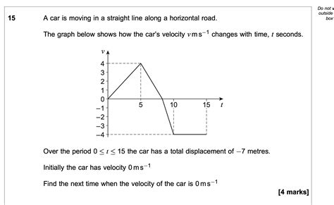 A Car Is Moving In A Straight Line Along A Horizontal Road The Graph