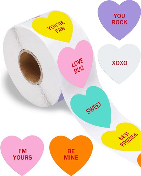 Amazon Pcs Heart Stickers Roll Valentine S Day Heart Shaped