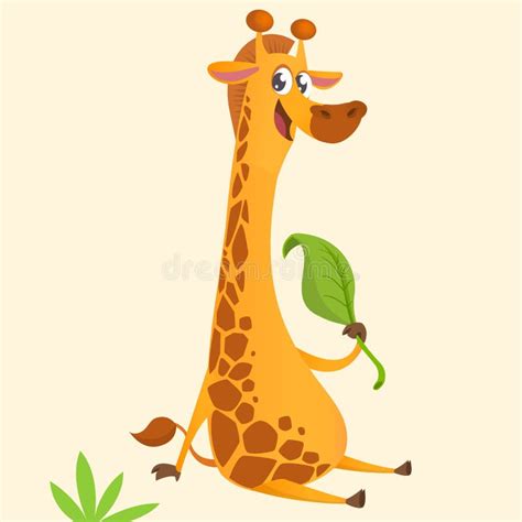 Giraffe Eating Leaf Stock Vector Illustration Of Isolated 19460560