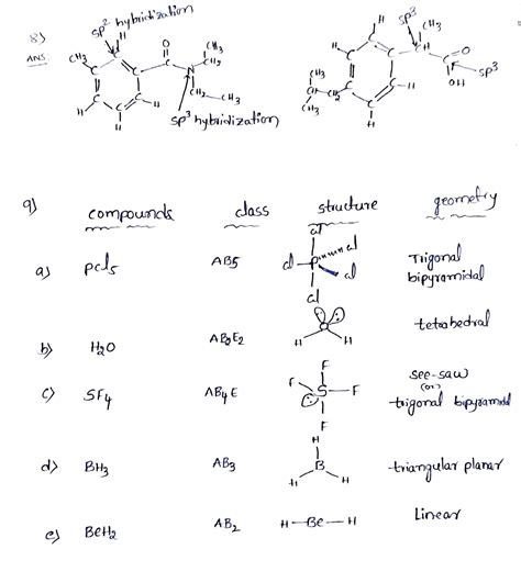 Solved Determine La Hibridacion De Cada Atomo Senalado Para Cada