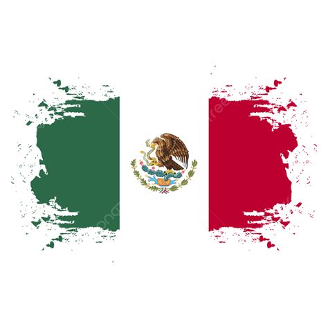 Mexico Flag Vector Art Png Mexico Flag In Brush Stroke Free Vector And