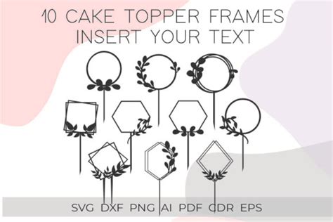 Cake Topper Frames Svg Wreath Frames Graphic By Dianalovesdesign