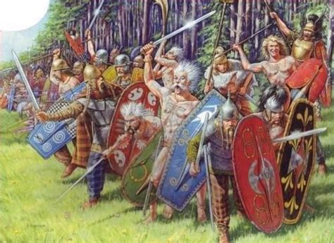 Celtic Warriors In An Impressive Artwork Note The Two Naked Gaesati