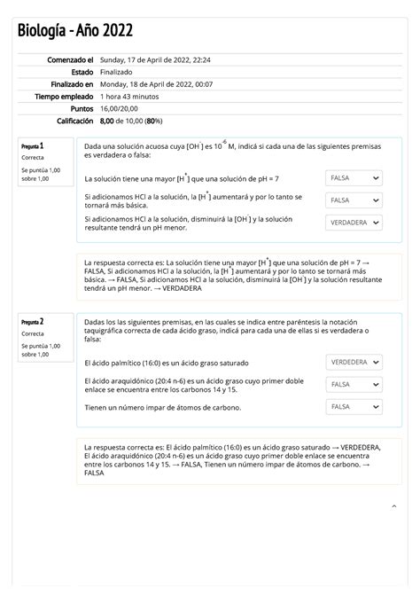 Cuestionario De Autoevaluaci N Del Tp Pregunta Correcta Se Punt A