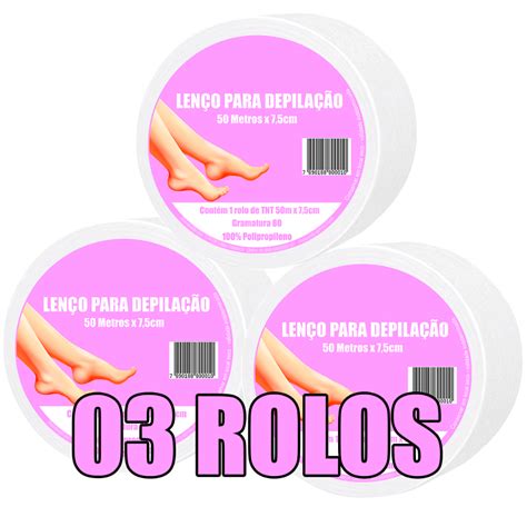 Tnt Para Depilação gramatura 80 Kit 3 Rolos De 50mts X 7 5cm Shopee