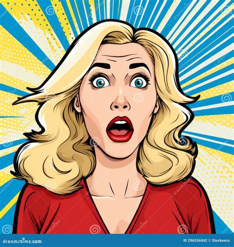 Surprised Blonde Woman In Pop Art Style Vector Illustration Stock Illustration Illustration Of