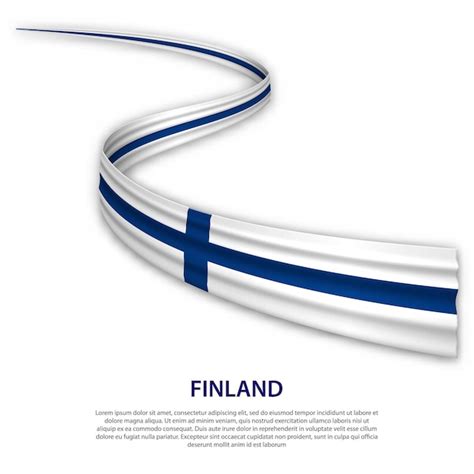 Premium Vector Waving Ribbon Or Banner With Flag Of Finland