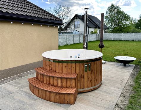 Balia Bania Jacuzzi Ogrodowe Hot Tub Cm Kompozyt Piec Na Drewno