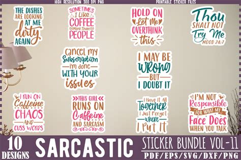 Sarcastic Sticker Bundle Vol Graphic By Creativekhadiza