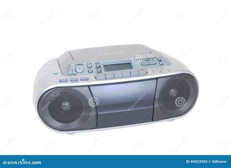 Modern Cassette Cd Player And Radio Isolated On White Stock Photo