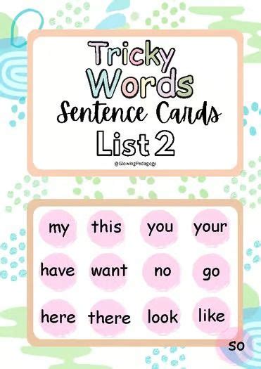 Tricky Words Spelling Lists【2024】