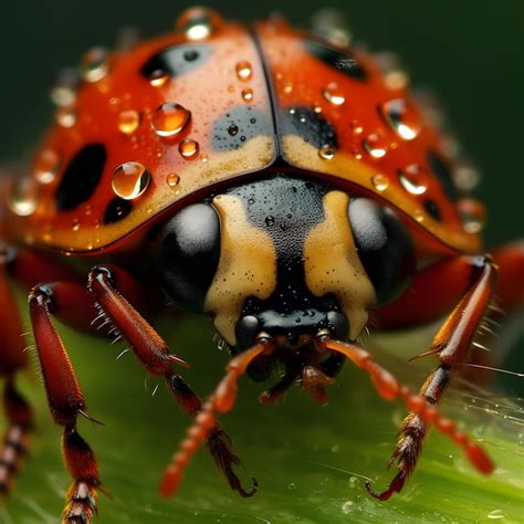 Premium Ai Image High Detailed Ladybug Macro Photography