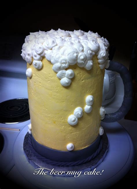 A Beer Mug Cake Buttercream Icing And Fondant Accents Beer Mug Cake