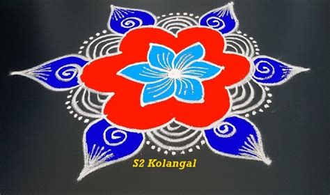 Easy Rangoli With 5 To 3 Middle Dots Kolam S2kolam Muggulu Rangoli