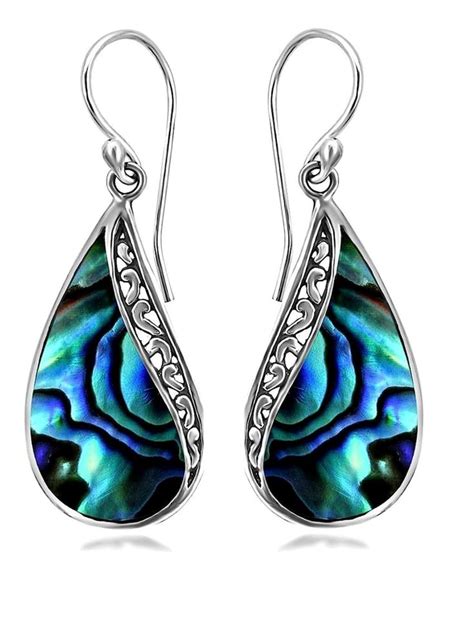 Shop Lc Abalone Shell Sterling Silver Drop Dangle Earrings For