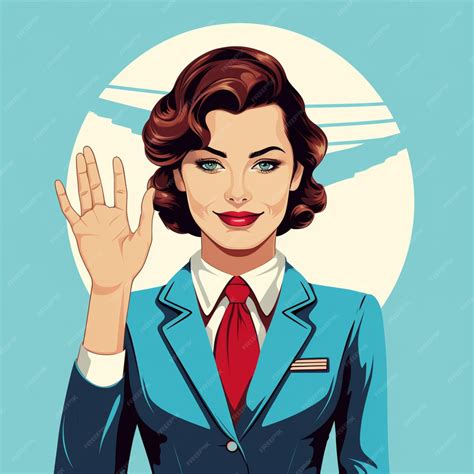 Premium Ai Image Portrait Of Flight Attendant Signaling With Hands