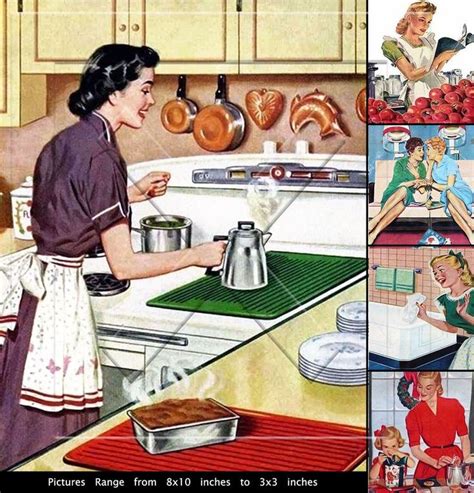 Retro Vintage Housewives House Wife Illustrations Pictures