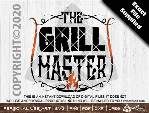 The Grill Master Svg Cut Or Print Diy Art Bbq Pit Master Etsy Espa A