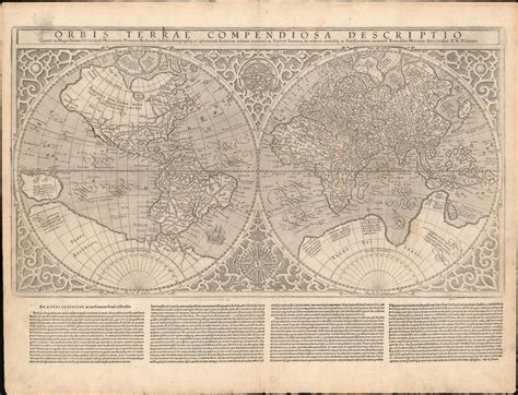 Orbis Terrae Compendiosa Descriptio Geographicus Rare Antique Maps