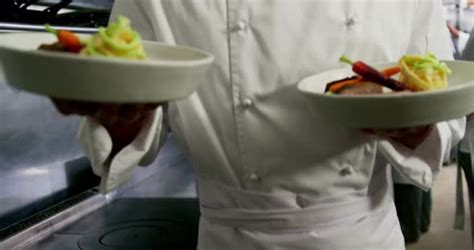 Happy Chef Presenting His Food Plates Stock Footage VideoHive