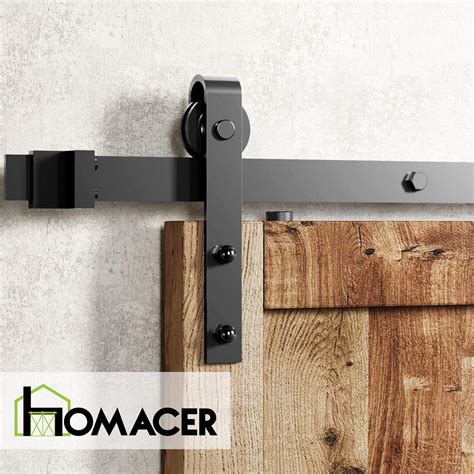 Homacer Sliding Barn Door Hardware Stainless Brushed Nickel Steel