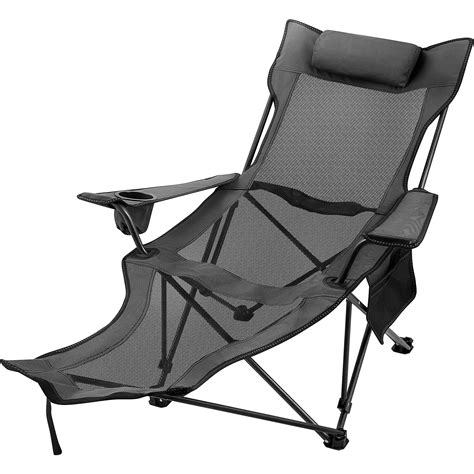 Halovie Camping Lounge Chair Folding Reclining Camping Chair With Footrest