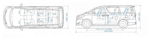 Dimensions Behind Front Seats Toyota Alphard Technical Data Toyota