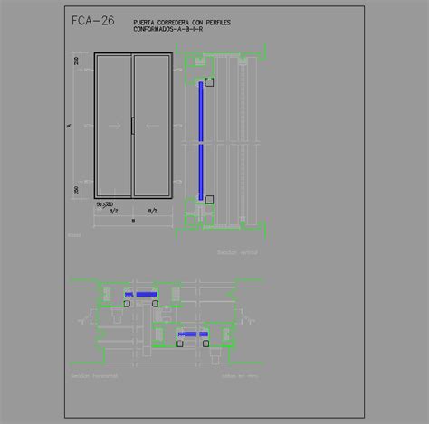 Puerta Corrediza En Planta Autocad Jeanneelegante