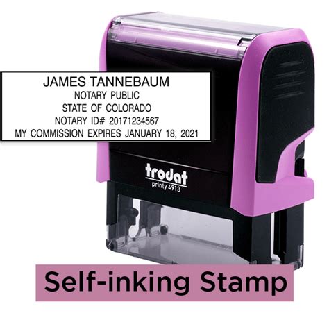 Colorado Notary Pink Stamp Rectangle Simply Stamps