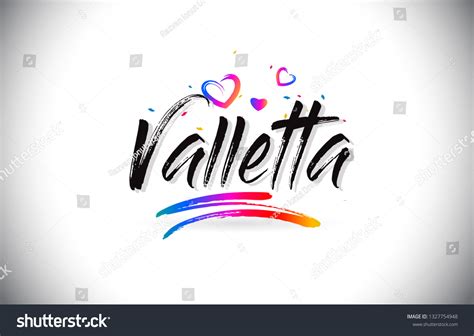 Valletta Welcome Word Text Love Hearts Stock Vector Royalty Free 1327754948 Shutterstock