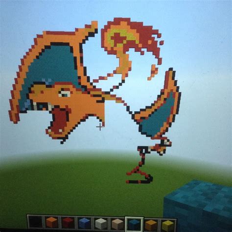 Charizard Mega Evolution Line Minecraft Pixel Art Pokémon Amino