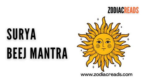 Surya Beej Mantra Zodiacreads