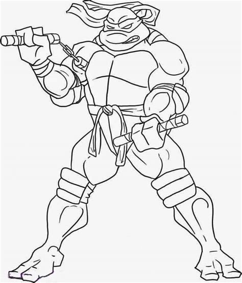 Ninja Turtles Coloring Pages Michelangelo