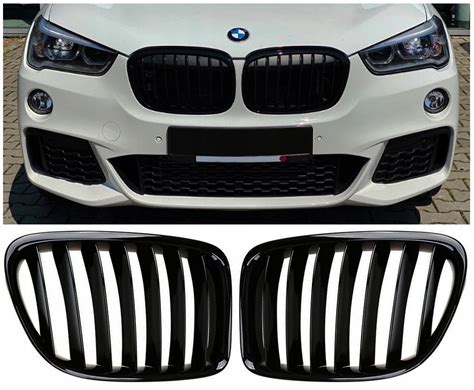 GRILL NERKI BMW X1 E84 2009 2015 CZARNE W POŁYSKU 036GB NERKI W GRILL