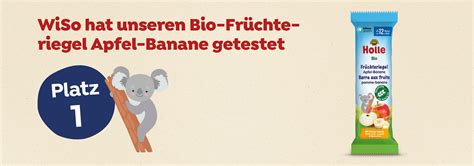 Bio Früchteriegel Apfel Banane getestet von WiSo Holle