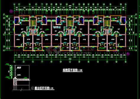 某市区单元式多层住宅cad建筑施工图住宅小区土木在线