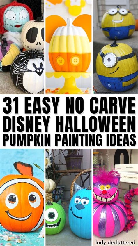 31 Easy Disney Pumpkin Painting Ideas Lady Decluttered Disney Pumpkin Painting Disney