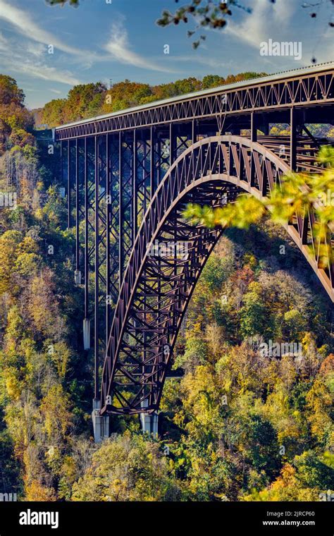 Autumn View Of The New River Gorge Bridge By The Canyon Rim Visitor