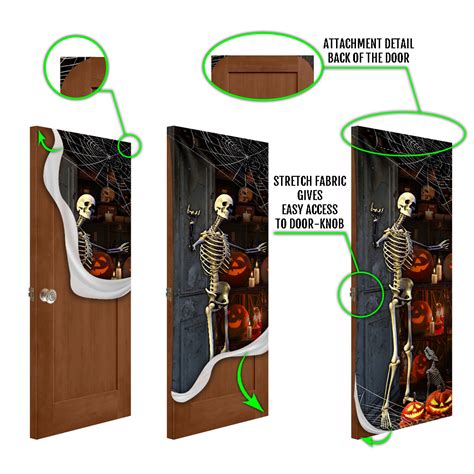 Halloween Skeleton Welcome Door Cover Mln542d Flagwix