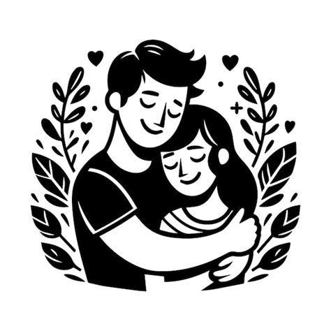 Premium Vector Happy Partners Hugging Romantic Couple Characters