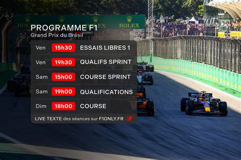 Programme et horaires du Grand Prix F1 du Brésil 2024